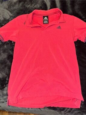 Adidas Pink Short Sleeve Polo with Logo